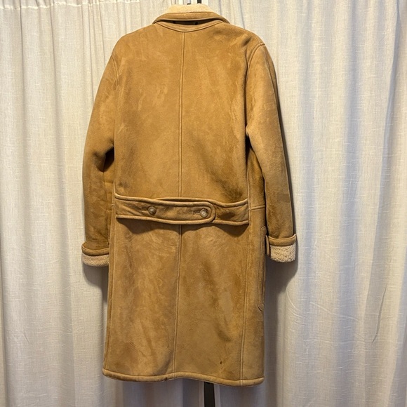 Genuine Ralph Lauren 100% Shearling Tan Suede Coat - Picture 4 of 7